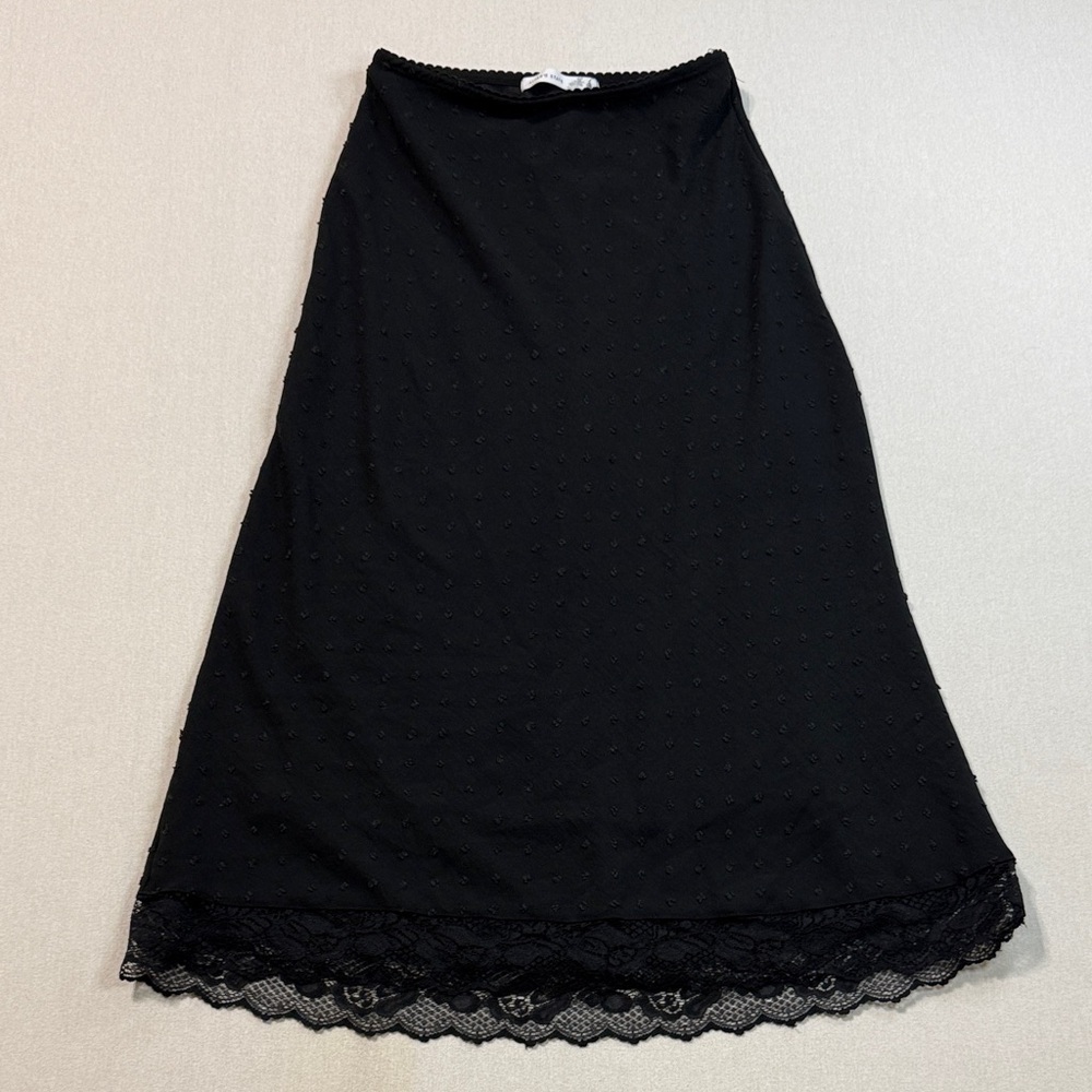 Altar'd State Elegant Black A-Line Skirt